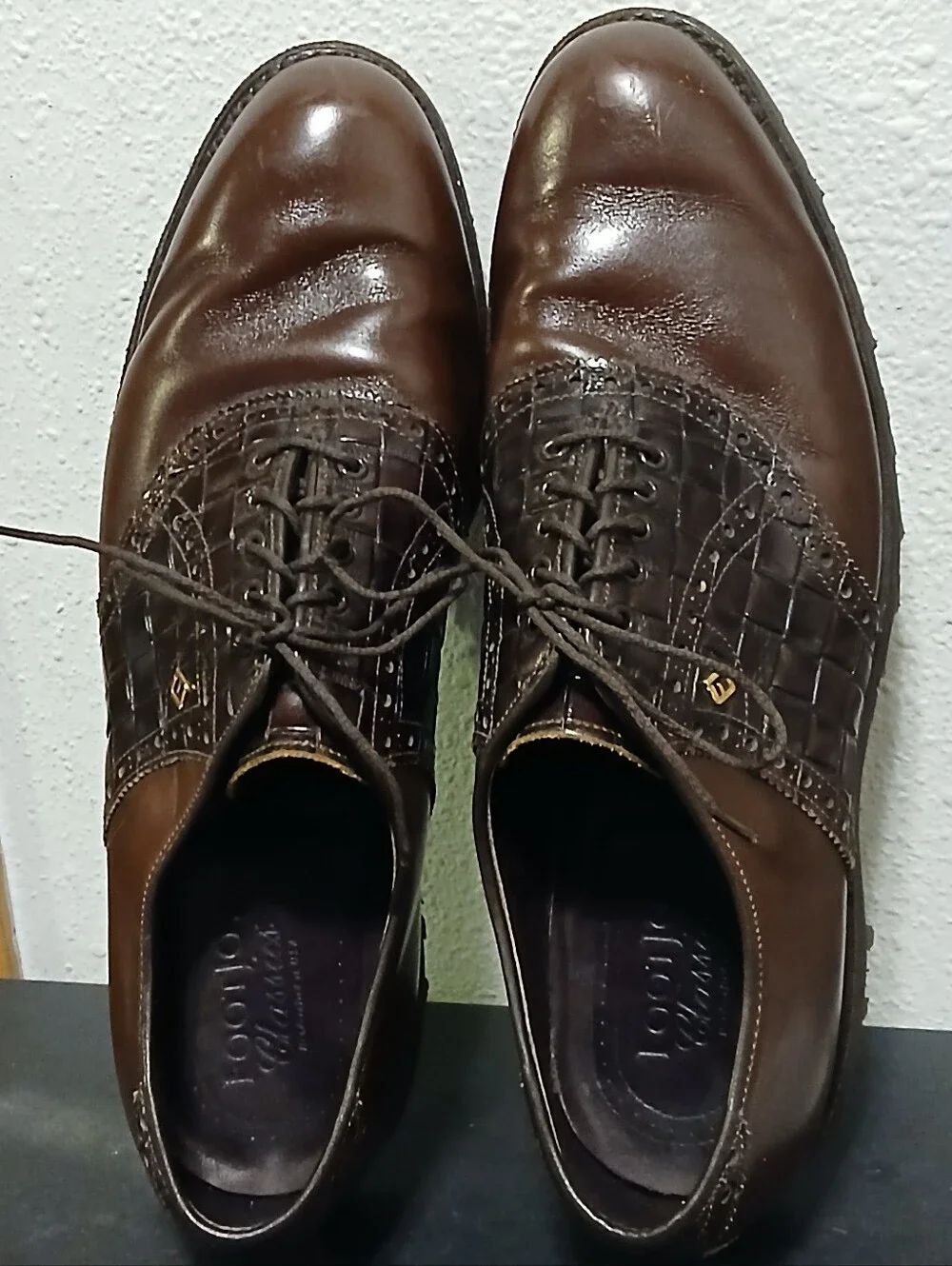 Vintage FootJoy Classics Brown Leather Golf Shoes Oxfords Style 55402 Men's 11 A